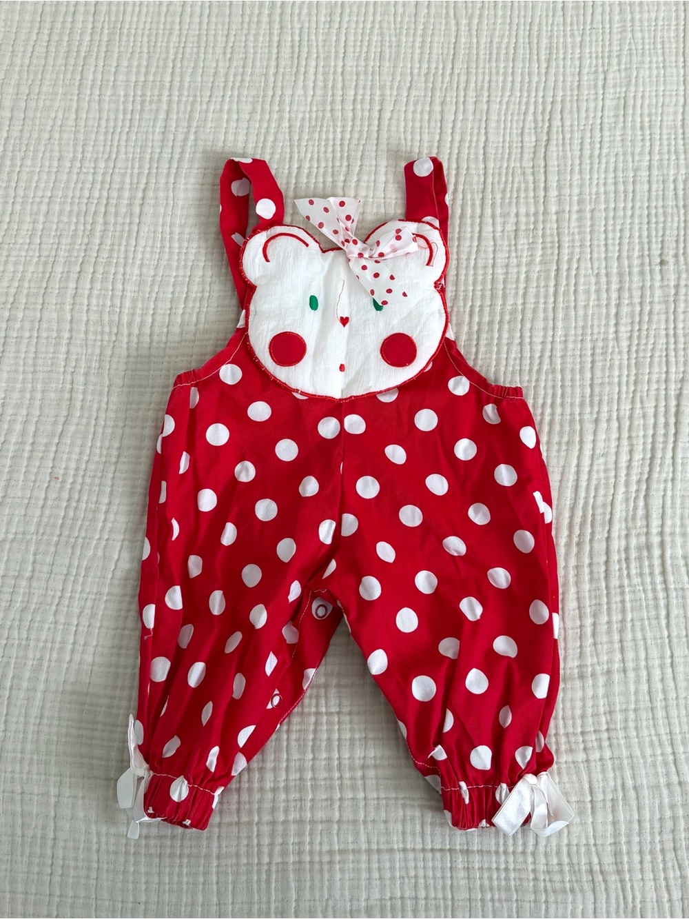 Vintage Red White Polka Dot Romper